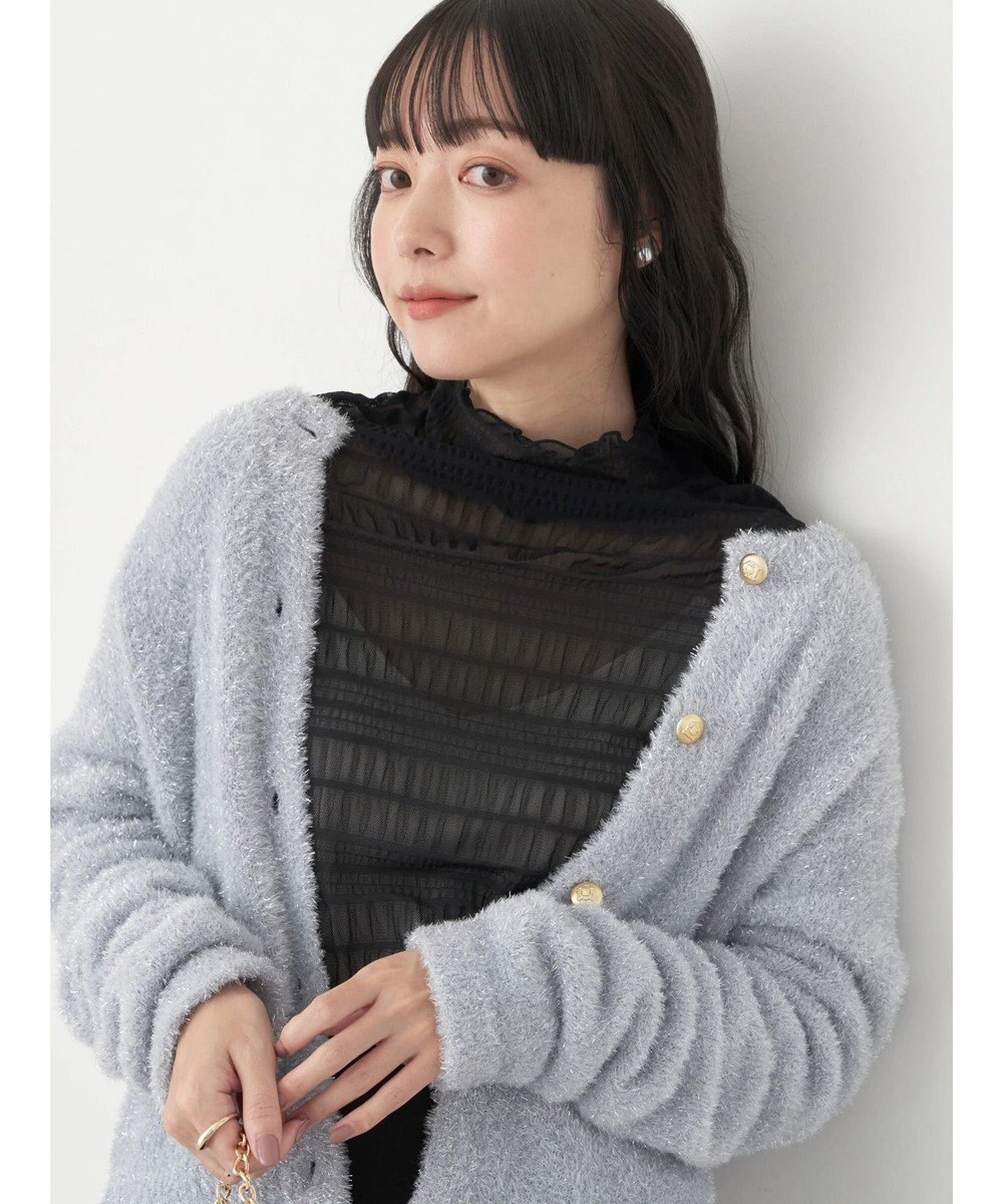 earth music&ecology ジャガードシャーリングシアートップス 