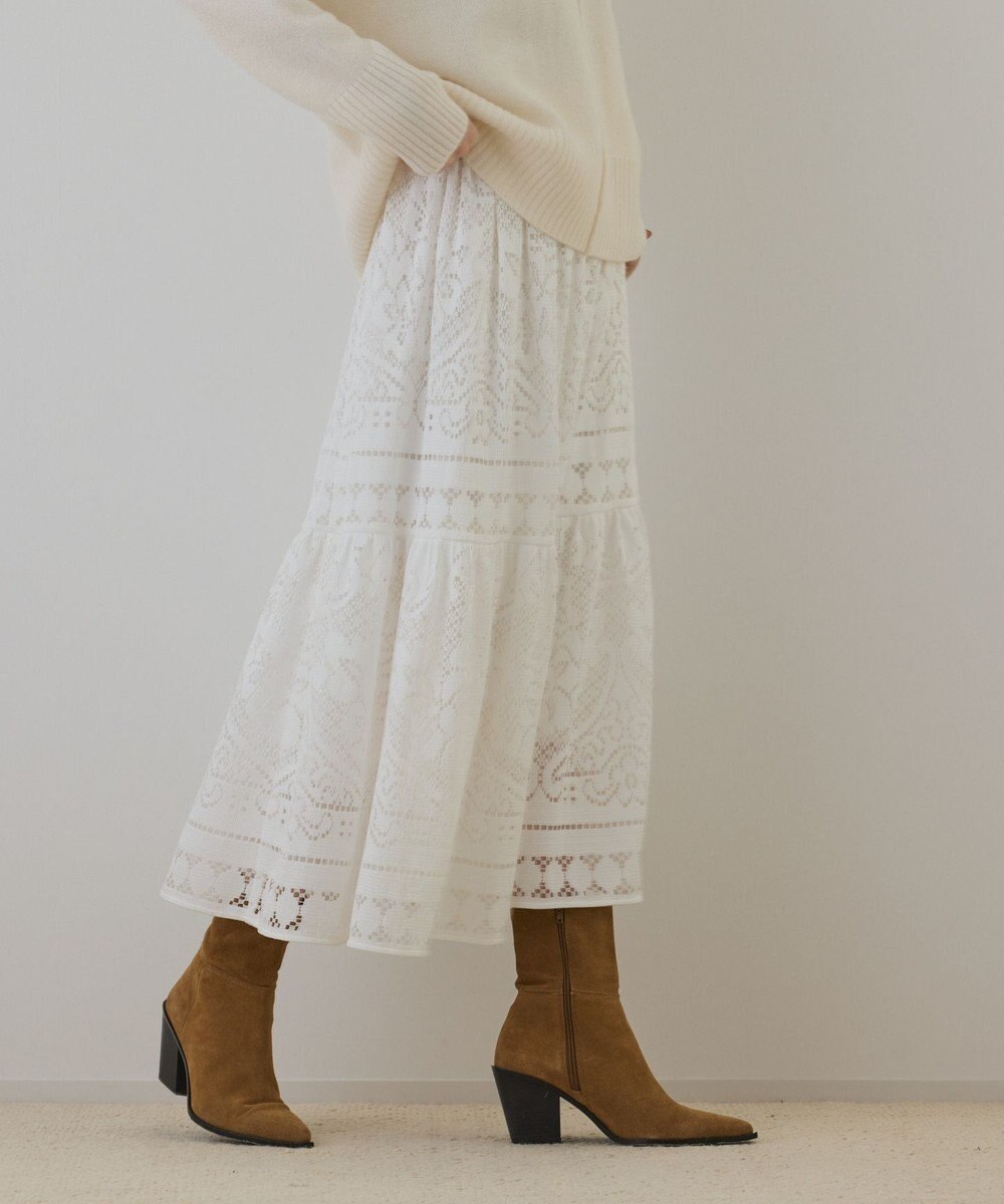 GRACE CONTINENTAL レースティアードスカート 