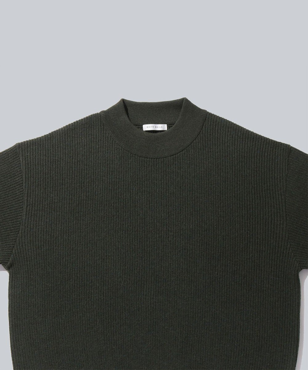 WHITE MAILS 【UNISEX】WASHI&COOMA LAMBS RIB KNIT MOCKNECK SWEATER ニットセーター 