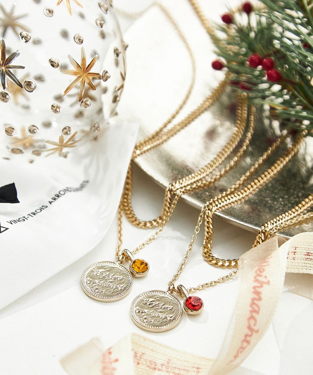 23区 カラーストーン コイン ネックレス 