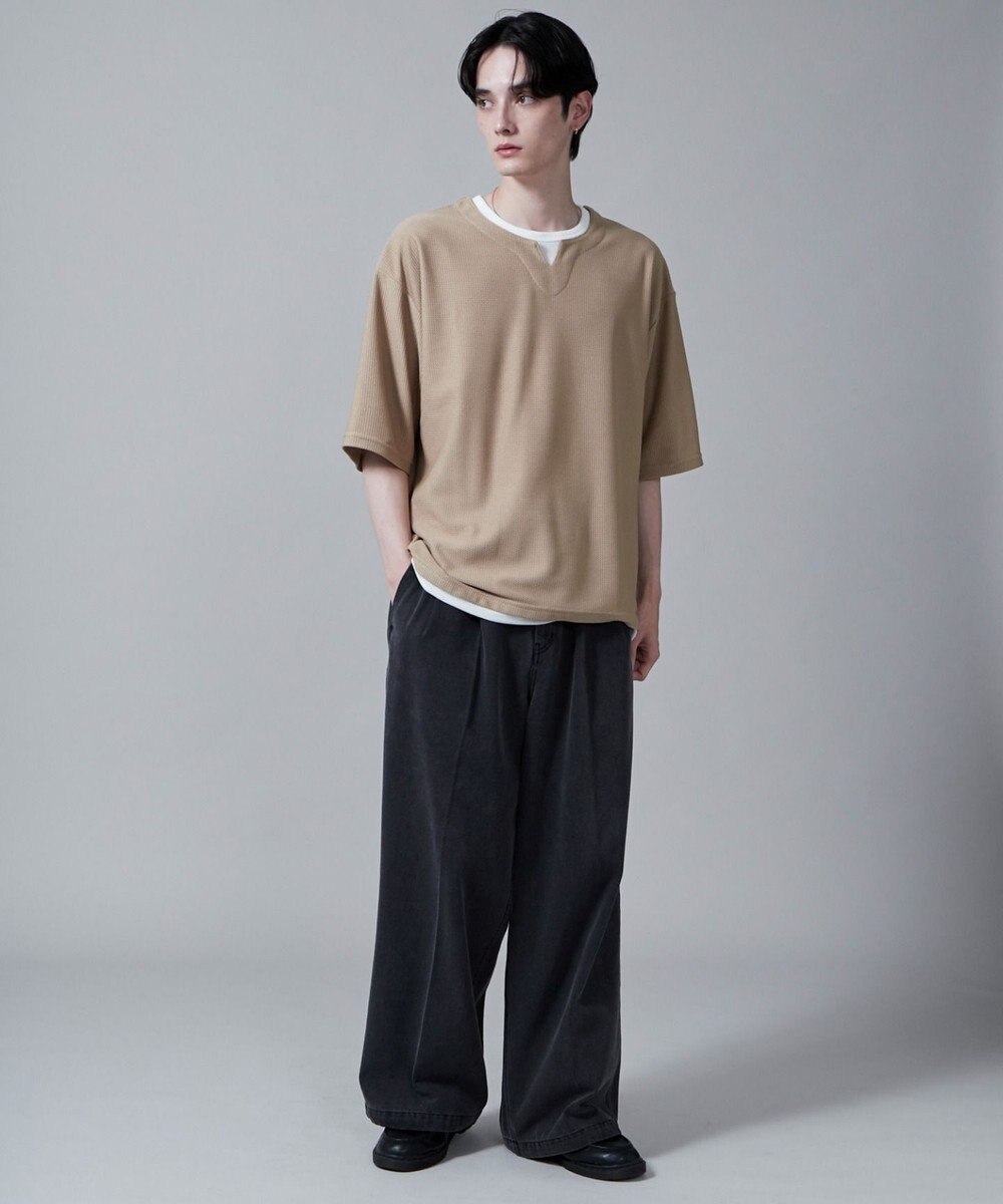 WEGO フェイクレイヤードキーネックT（S） 