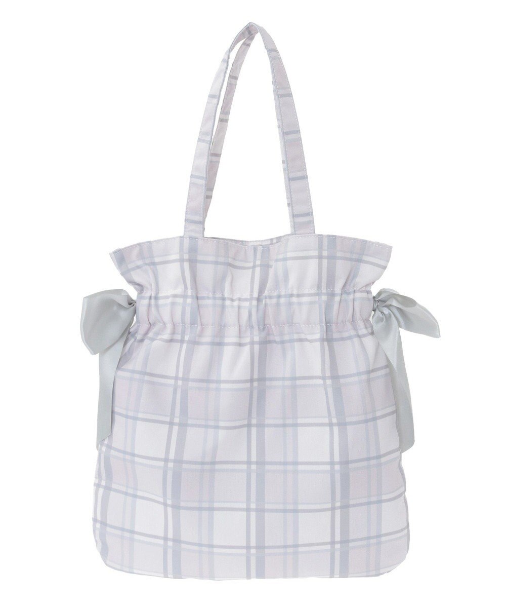 Maison de FLEUR チェックダブルリボントートバッグ 