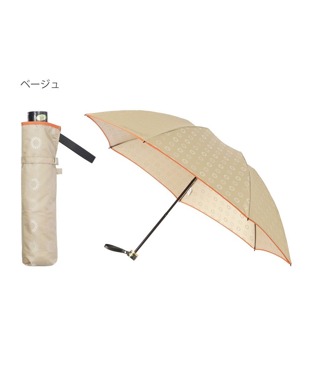 MOONBAT LANVIN en Bleu 折りたたみ傘 ジャカード×パイピング 簡単開閉 大きめ55cm 