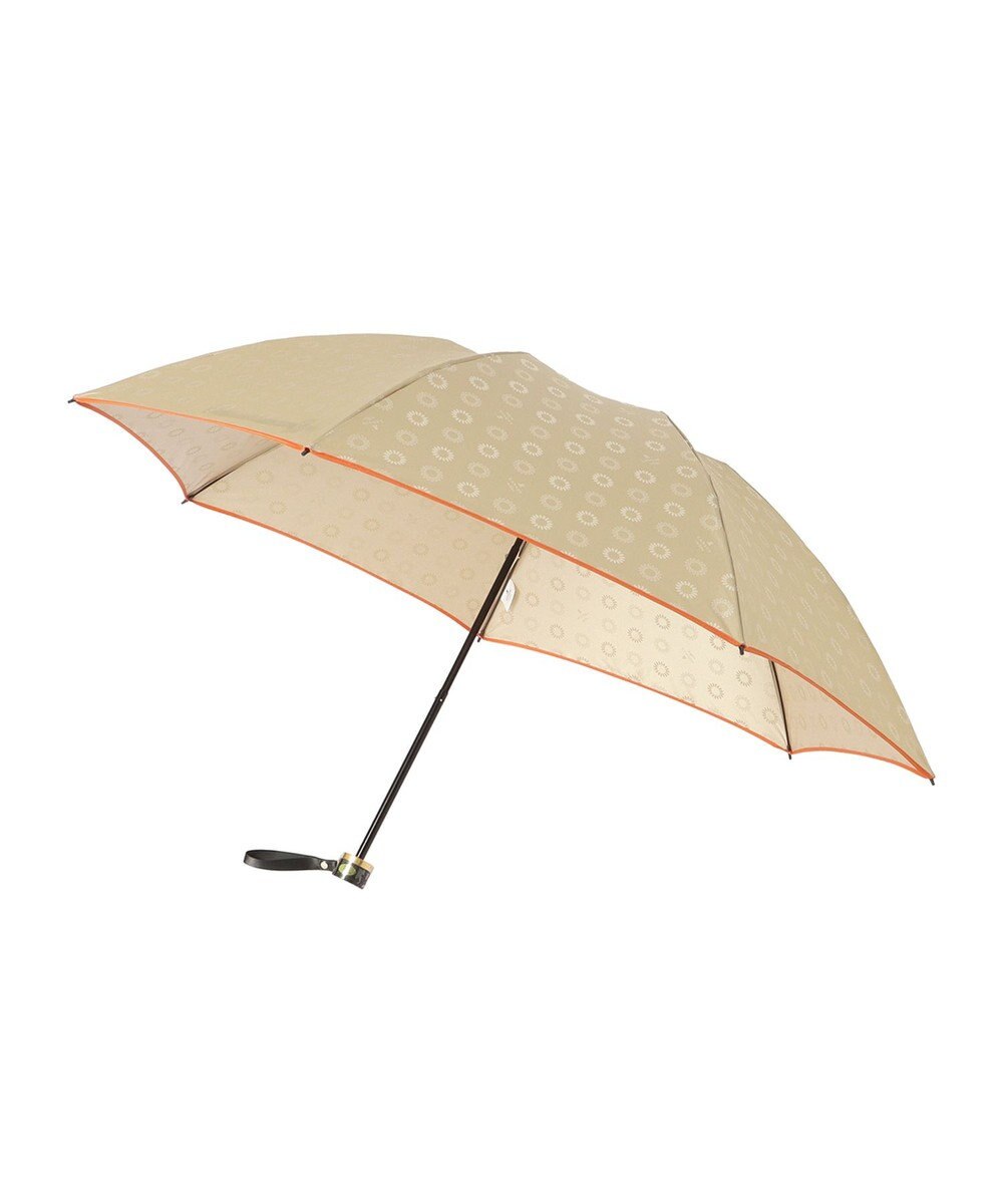 MOONBAT LANVIN en Bleu 折りたたみ傘 ジャカード×パイピング 簡単開閉 大きめ55cm 