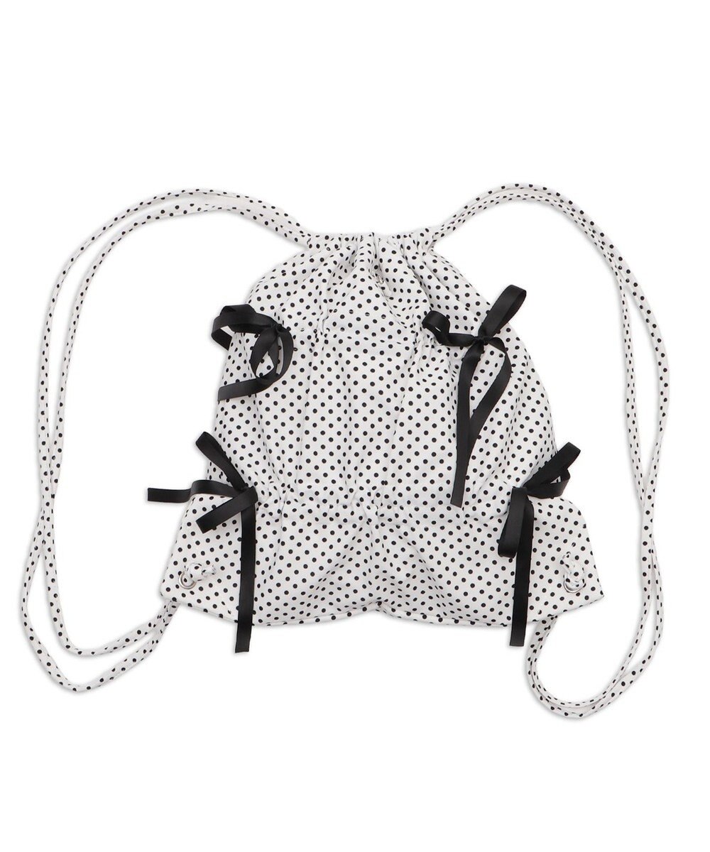 WEGO ドロストリボンギャザーナップサック 