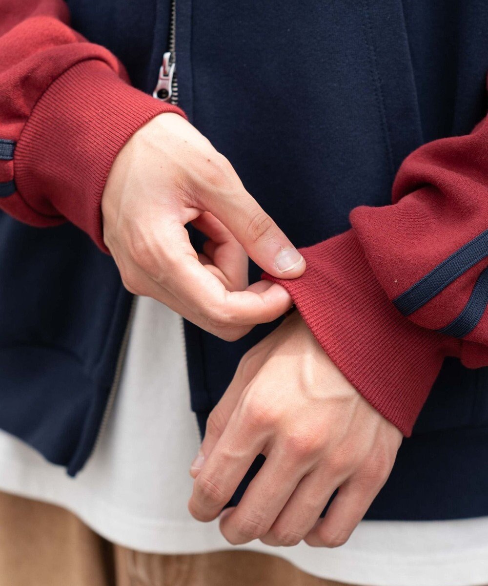 WEGO 【ユニセックス着用ITEM】ラインラグランZIPパーカー 