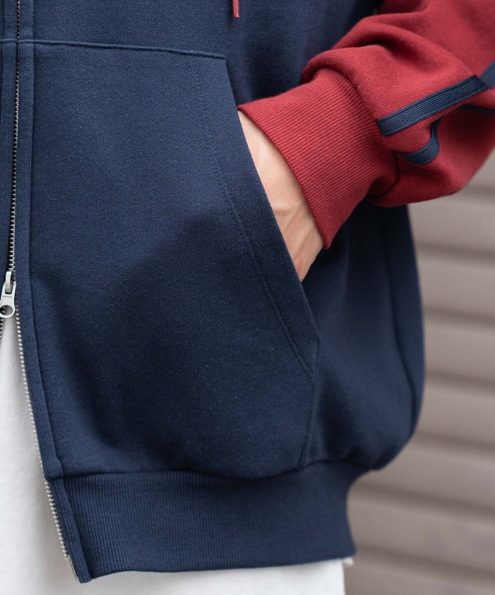 WEGO 【ユニセックス着用ITEM】ラインラグランZIPパーカー 