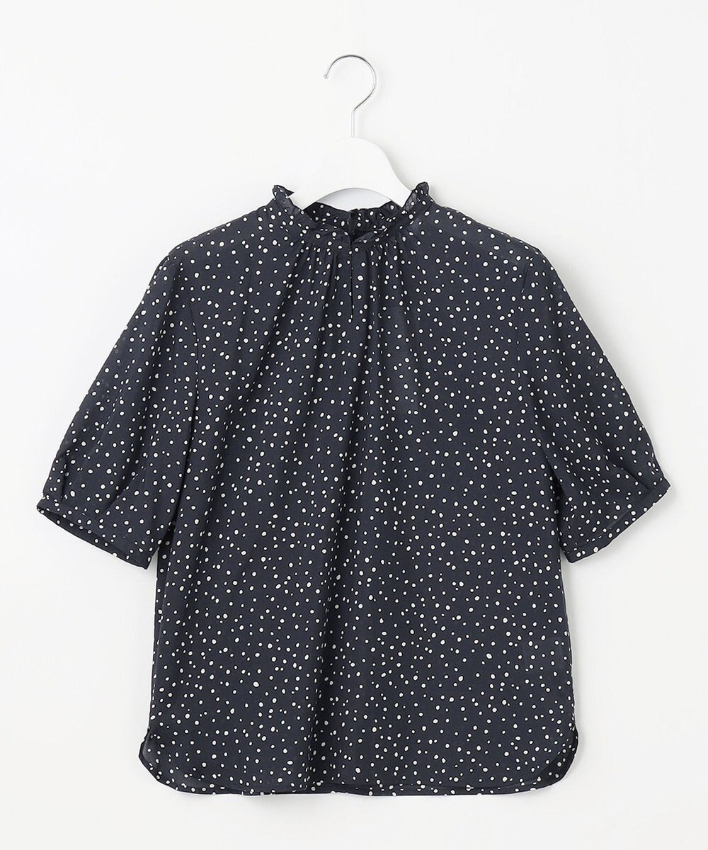 J.PRESS LADIES 【洗える・イージーケア】スパンローンランダムドット ブラウス 