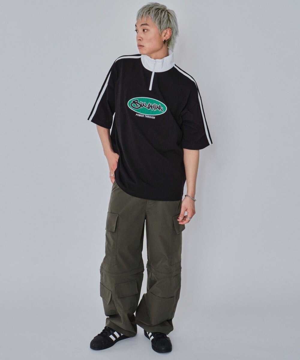 WEGO 【ユニセックス着用ITEM/MLサイズ展開】ヘビーウェイトハーフジップT（SS） 