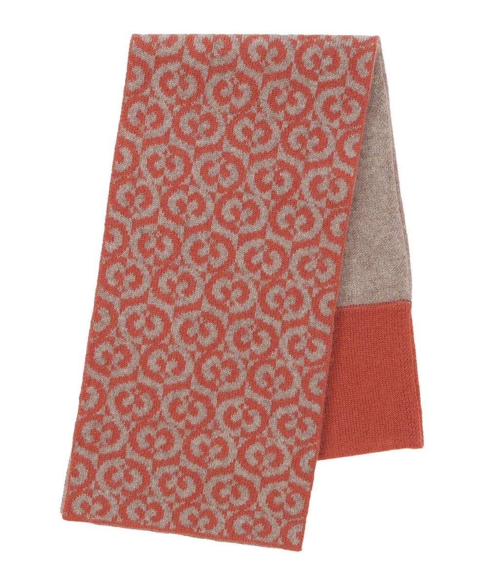 MOONBAT mila schon (ミラ・ショーン) カシミヤ100％ ジャガードプチマフラー リバーシブル 