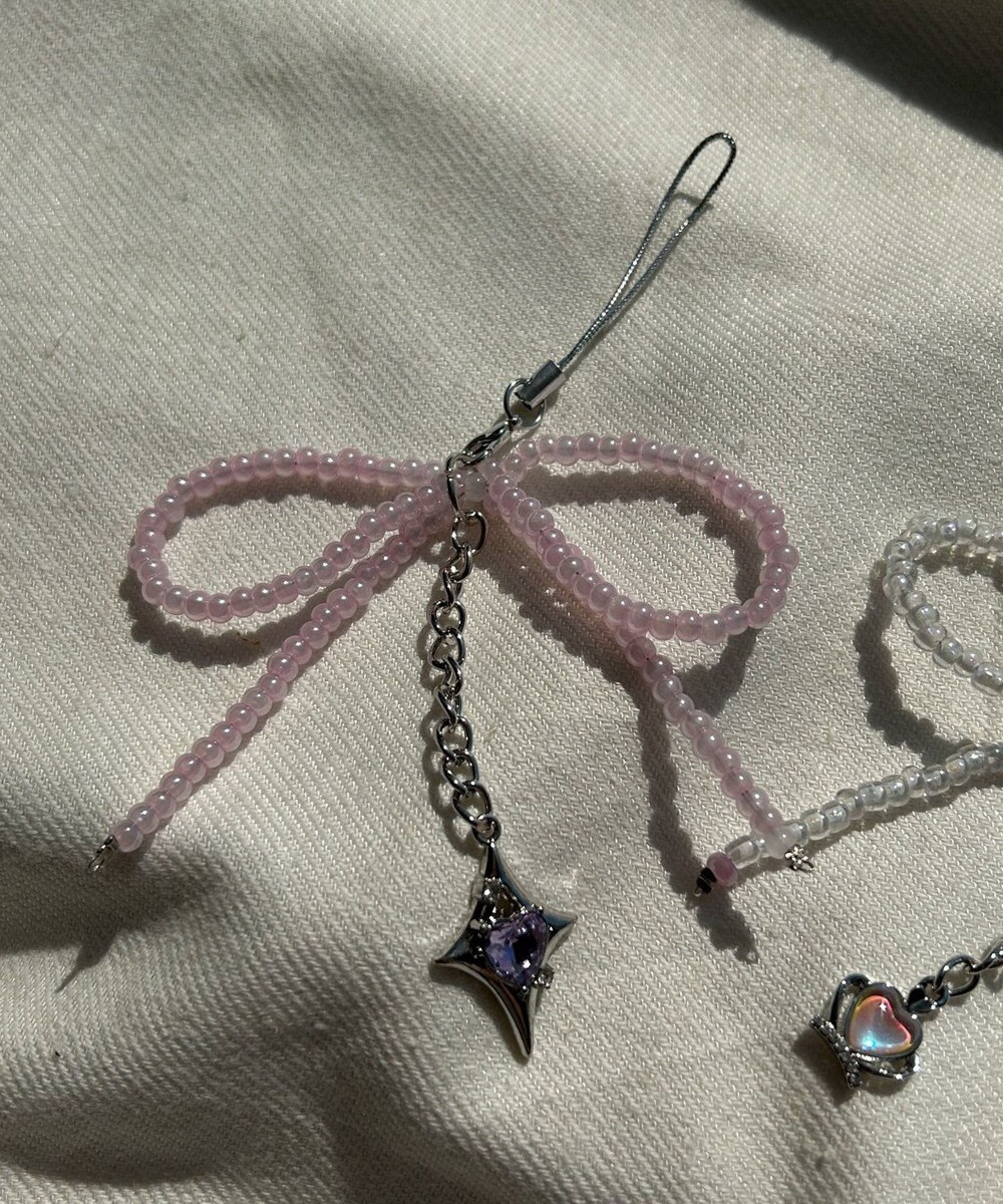 WEGO リボンビーズストラップキーホルダー 