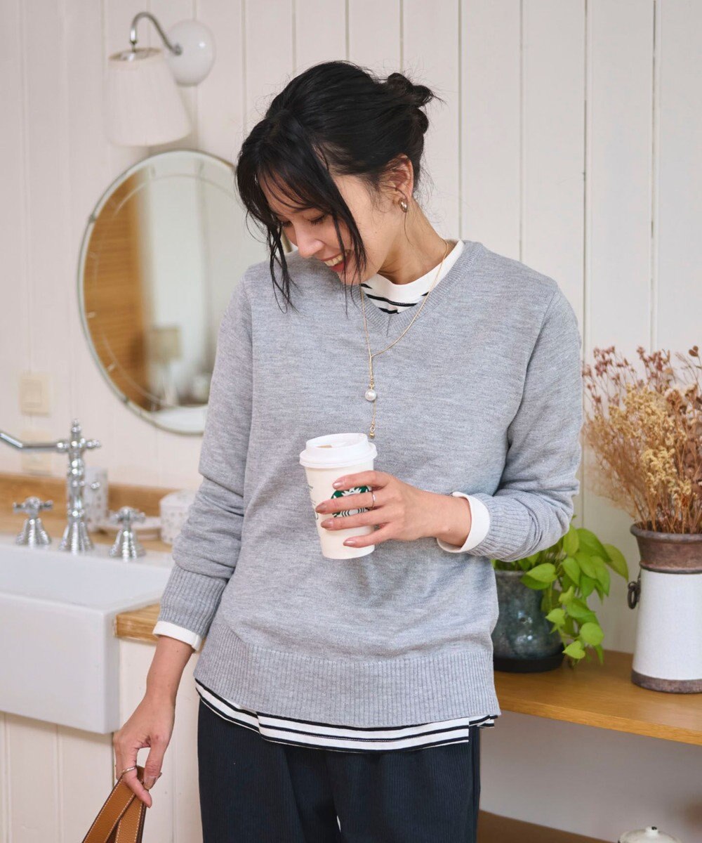 WEGO 【WEB限定/2025年秋冬新作/洗濯OK/毛玉レス/MLXLサイズ展開/オフィス/カジュアル】ベーシックニットセーター 