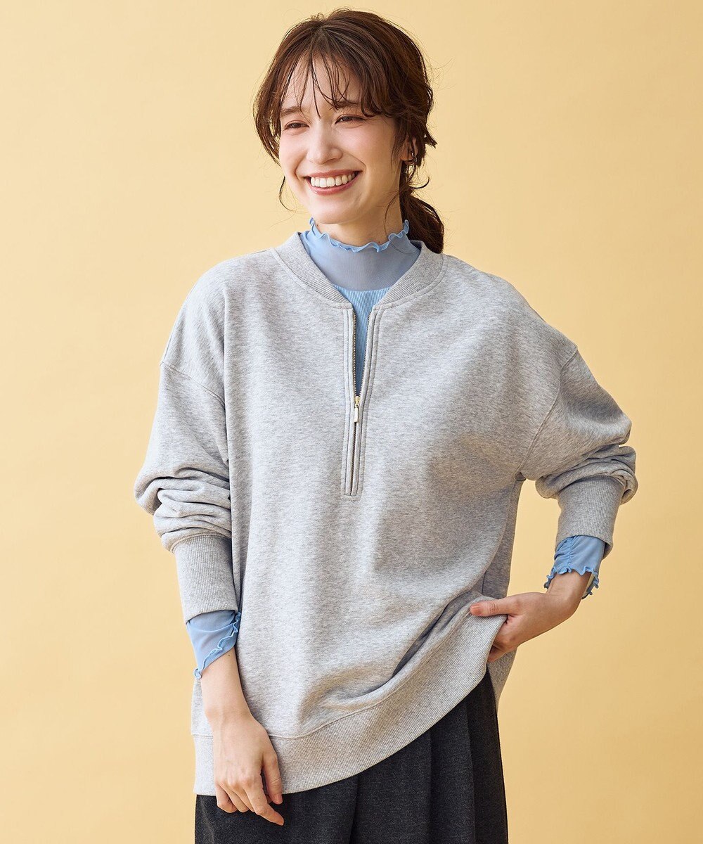 ANY ハーフジップスウェット 
