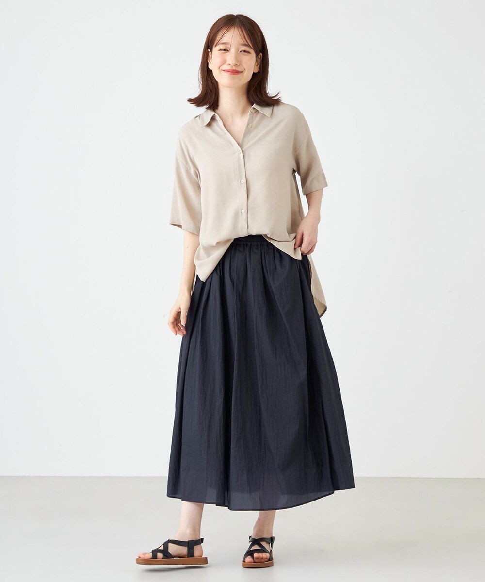 SHARE PARK LADIES 【2WAY】オーバーサイズ楊柳シャツ 