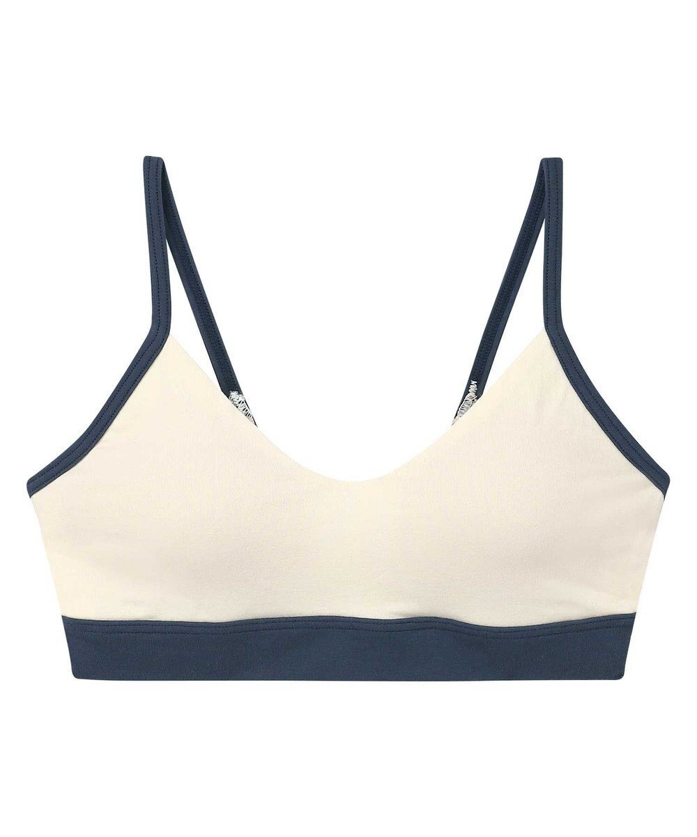 une nana cool 綿ベア天竺 カラーブロッキング ノンワイヤーブラジャー 