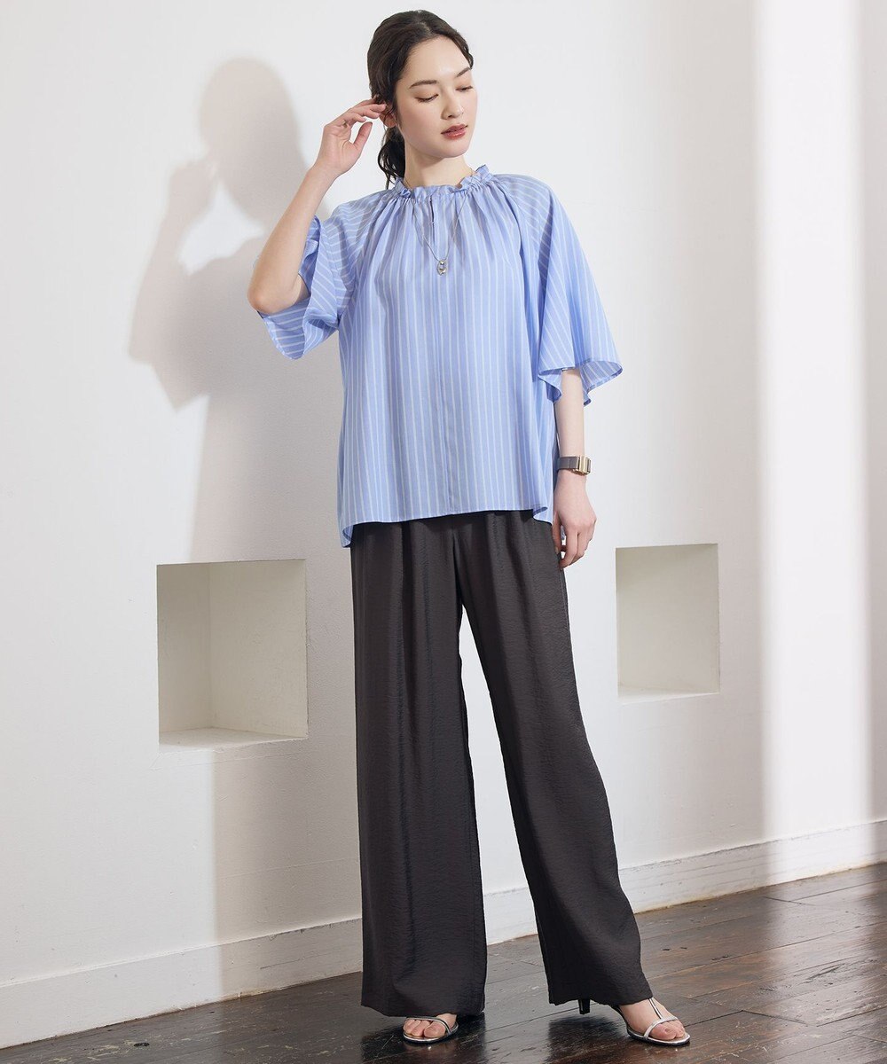 自由区 S 【ご好評素材・新型追加】リヨセルポプリンフリル ブラウス 