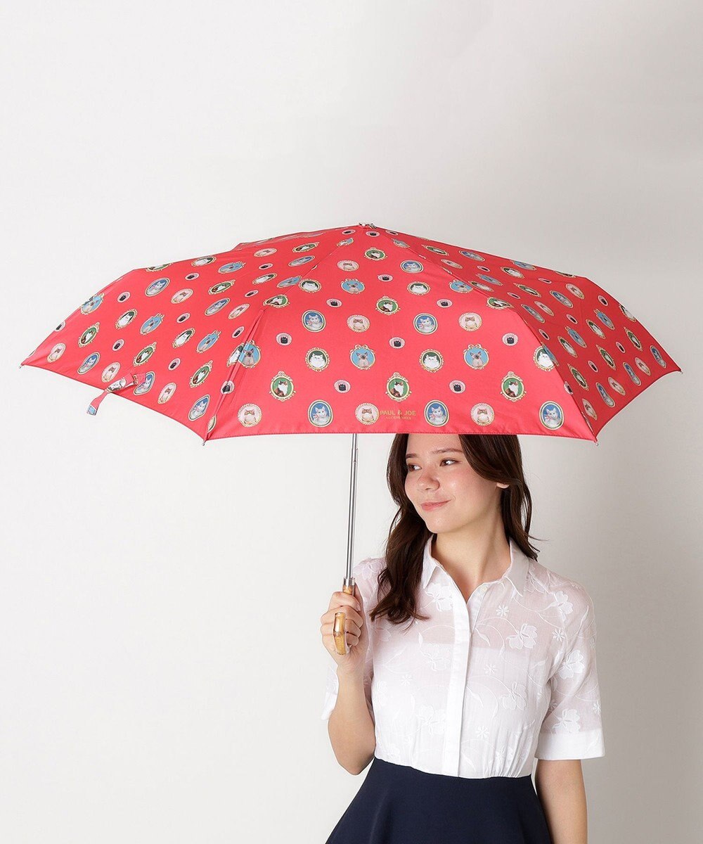 MOONBAT ポール & ジョー (PAUL & JOE ACCESSOIRES) 折りたたみ傘 キャッツ カメオ UV 