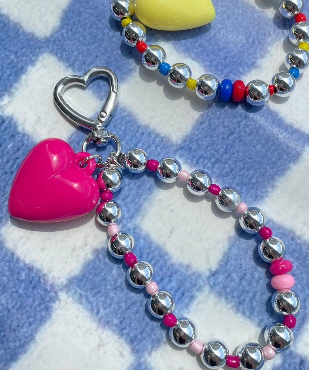 WEGO ハートメタルビーズキーホルダー 