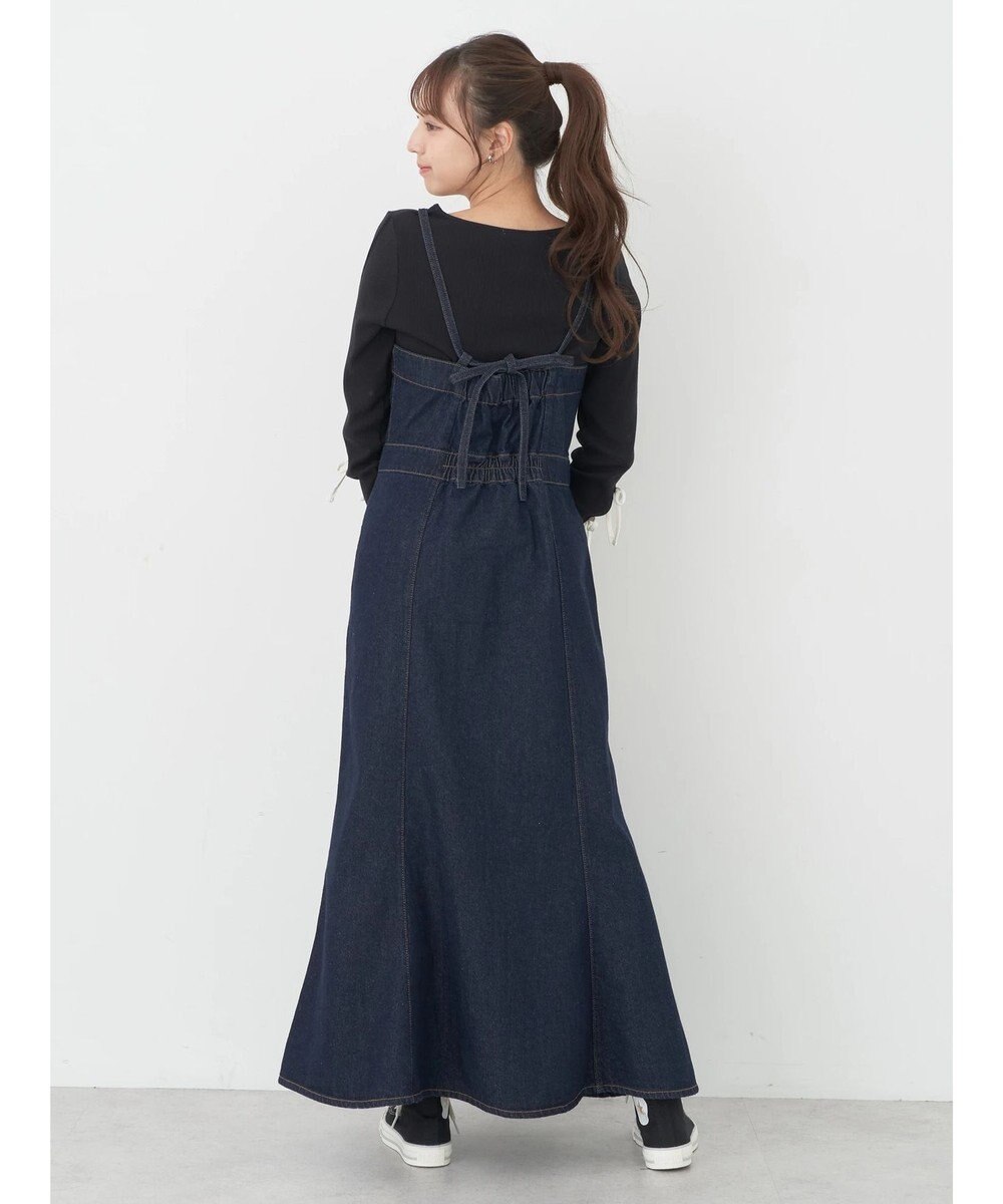 earth music&ecology ボタンキャミデニムワンピース 