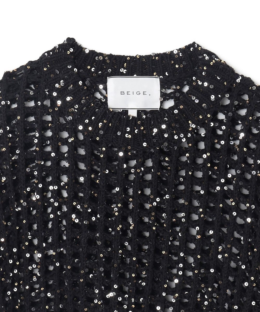 BEIGE， 【洗える】BARQUIER / スパンコールニット 