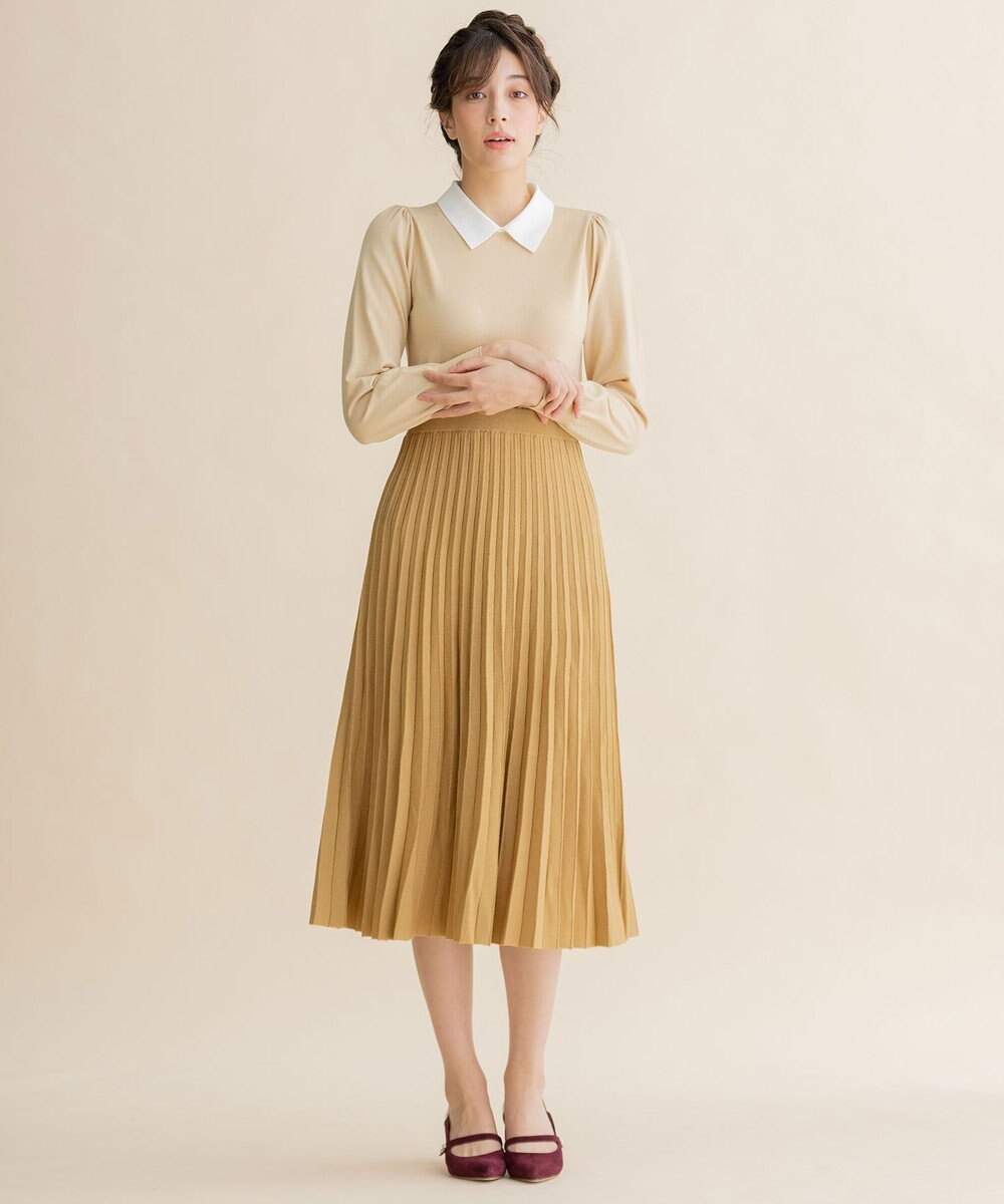 WEB限定】【TOCCA LAVENDER】Collared Pleats Knitdress ニットドレス ...