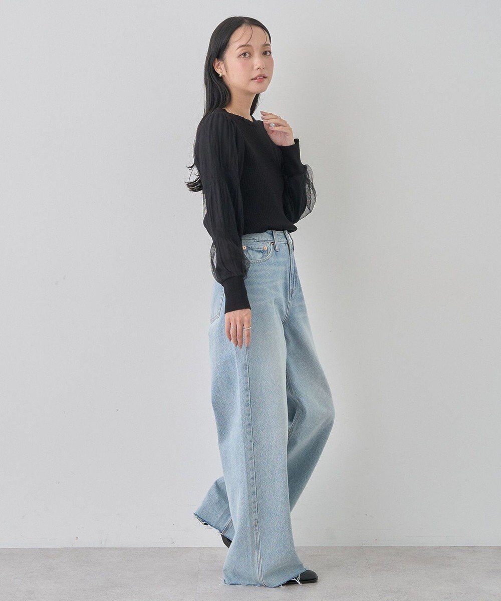 earth music&ecology マジョリカプリーツチュールニットプルオーバー 