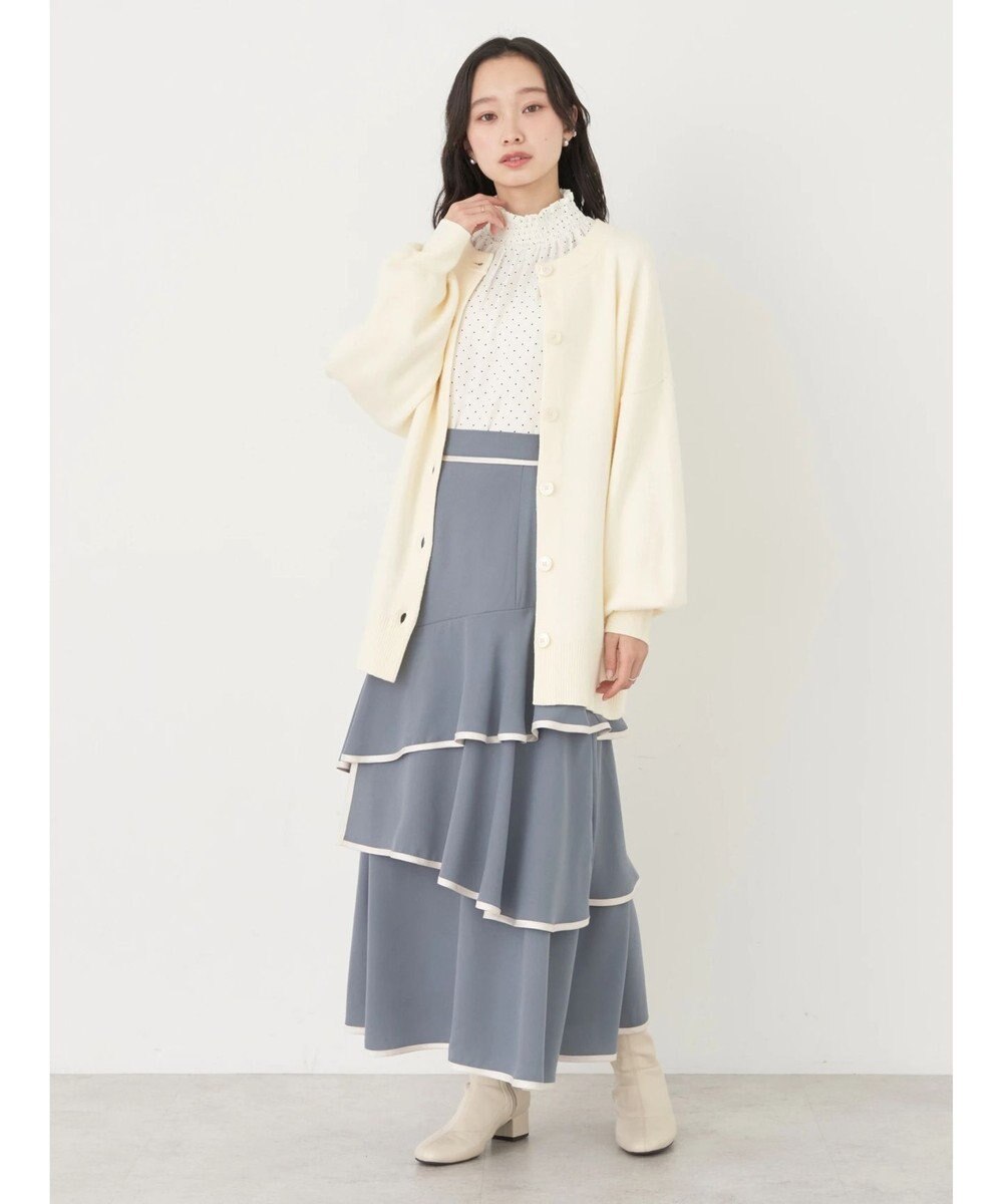 earth music&ecology パイピングフリルティアードスカート 