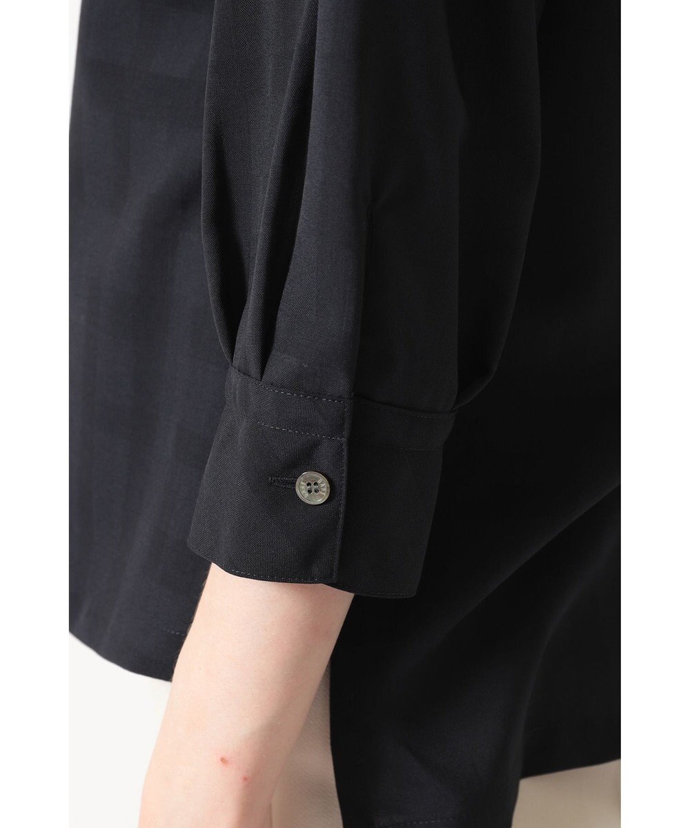 DAKS シャドーチェック 7分袖オーバーシャツ 