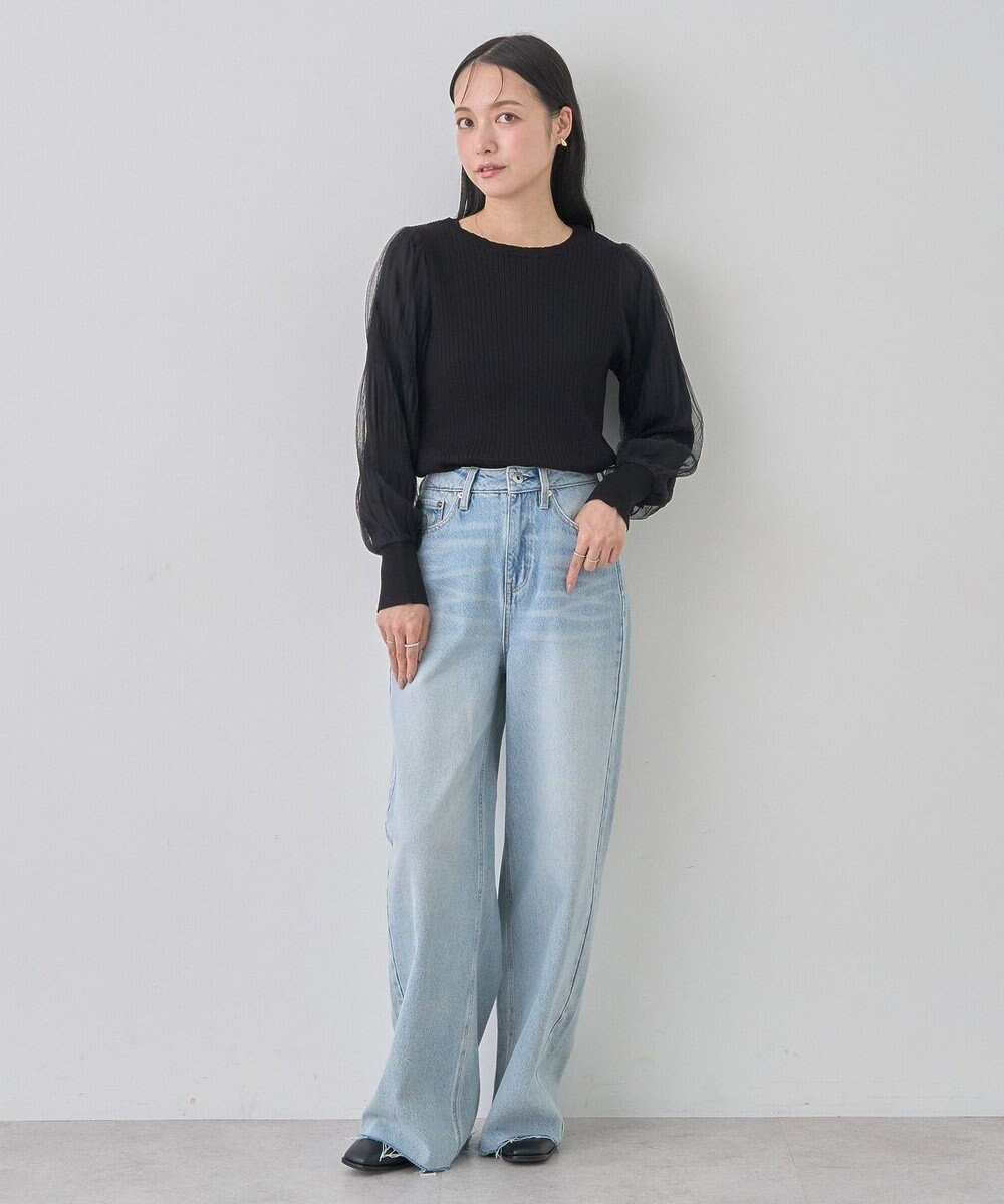 earth music&ecology マジョリカプリーツチュールニットプルオーバー 