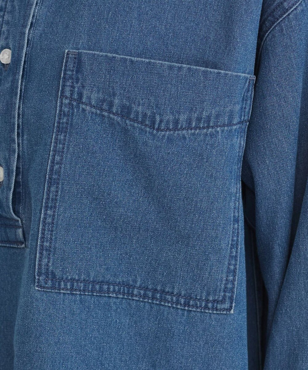 WEGO 【ANGIE VINTAGE】襟が選べる デニム プルオーバー シャツ（バンドカラー/レギュラー） 