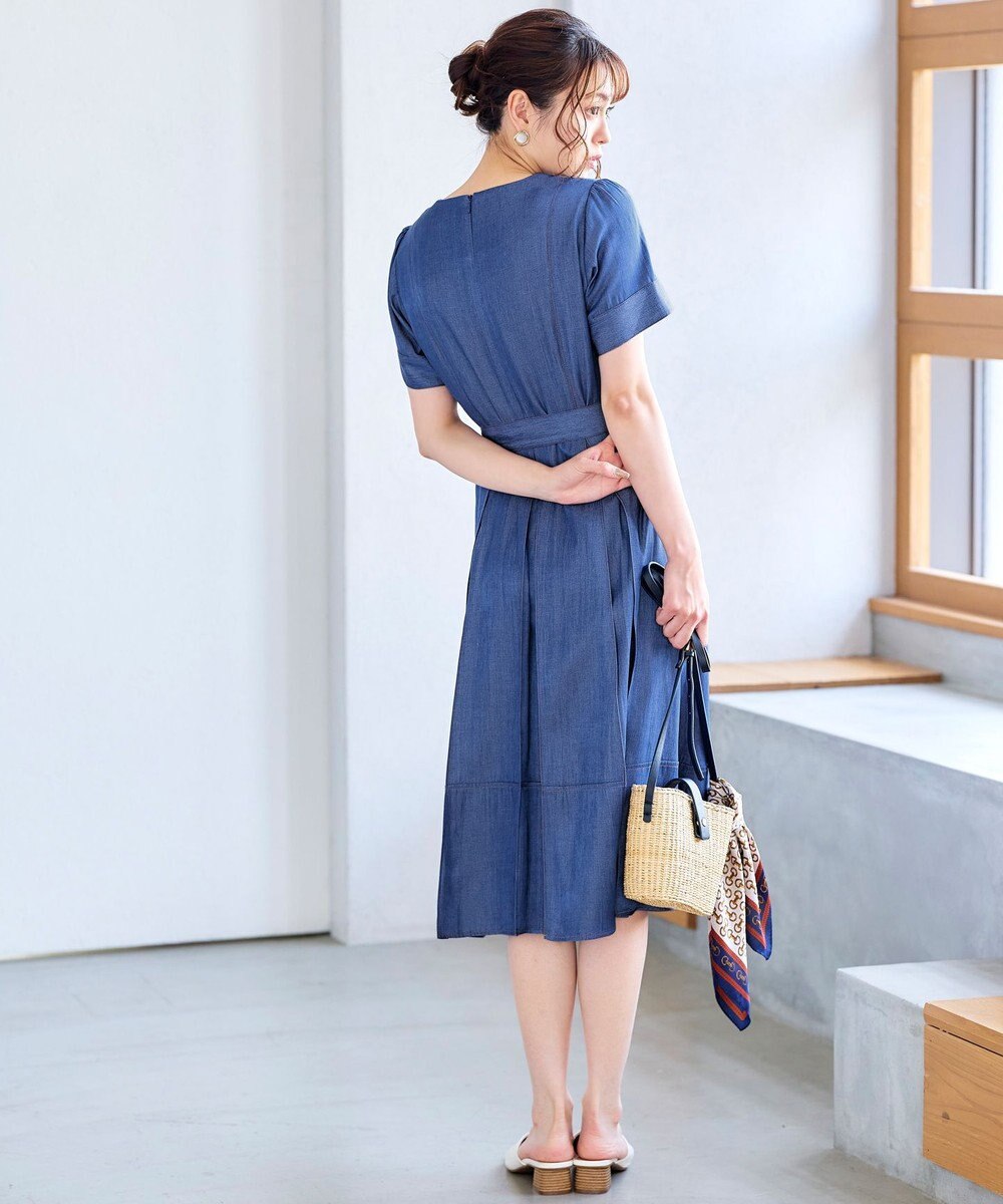 Tiaclasse デニムフレアワンピース 