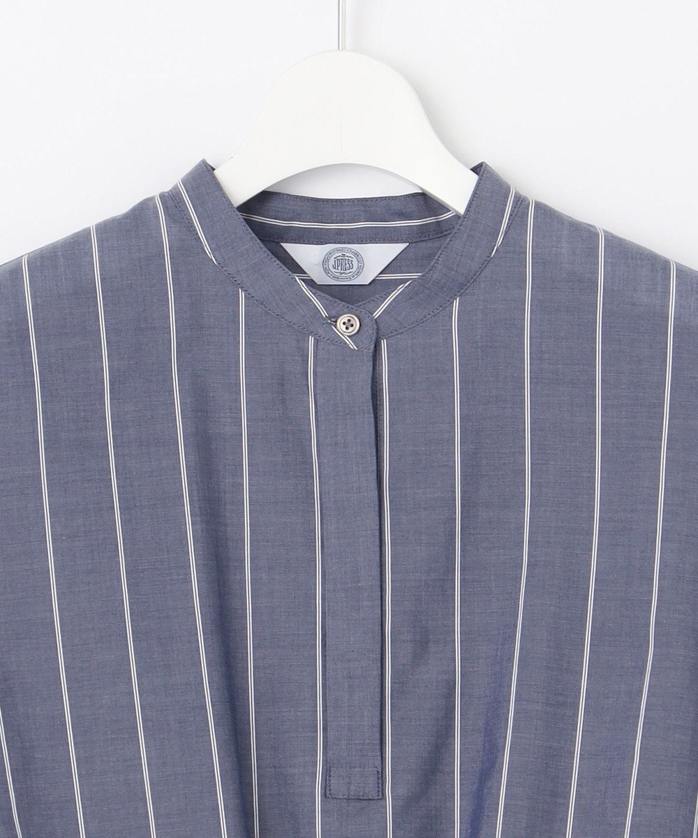 J.PRESS LADIES 【洗える】キュプラローン ストライプ ブラウス 