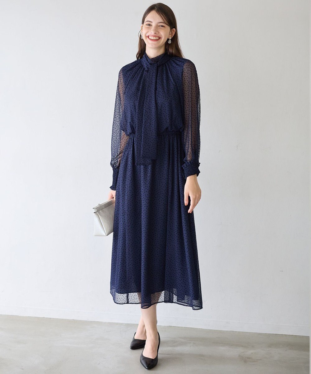 23区 S 【APPLAUDIR】シアードットフロッキー ドレス 