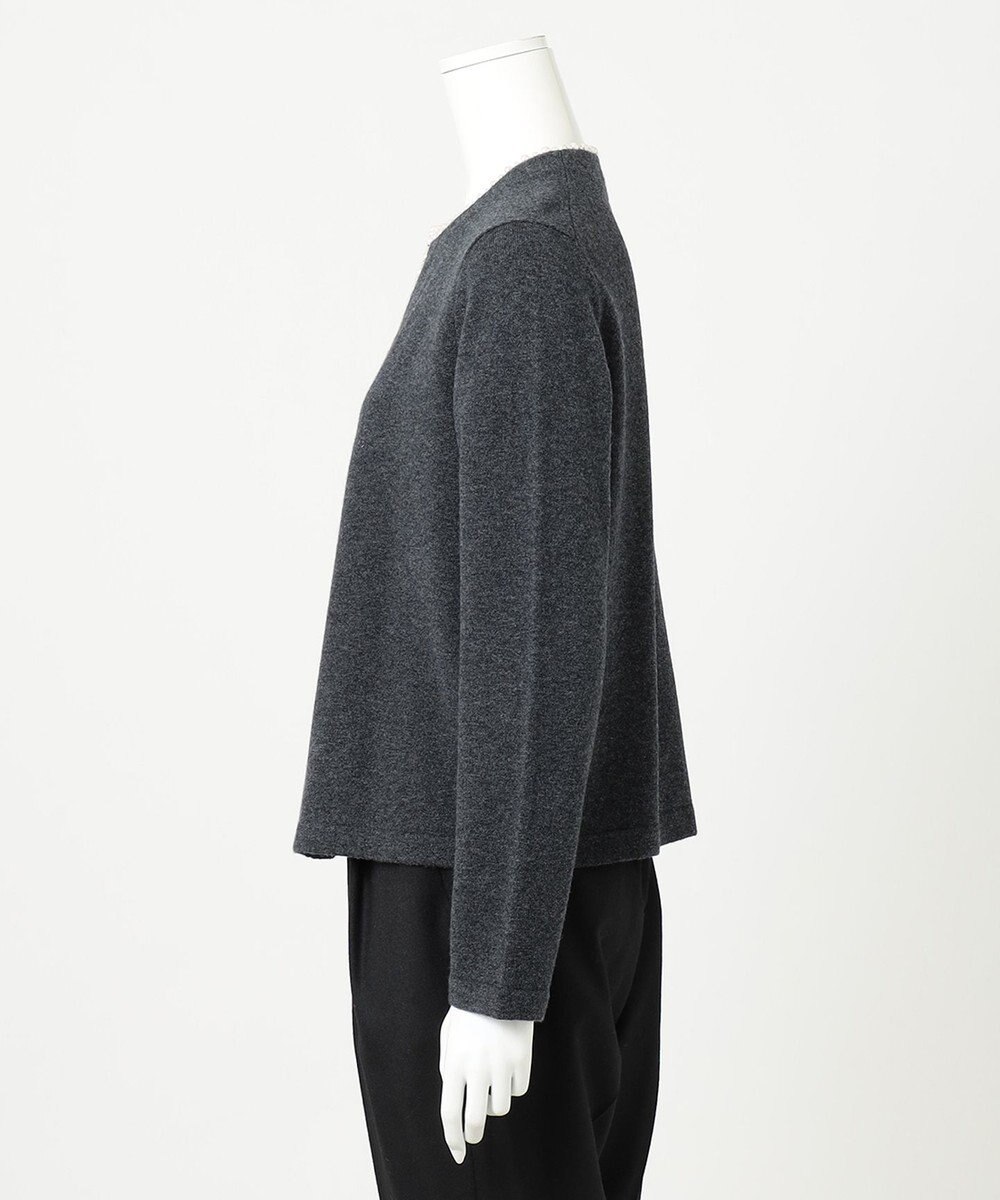 23区 L 【R(アール)】ウールカシミヤ パールトリム カーディガン 
