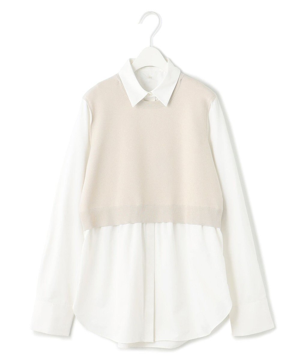 ICB L 【2WAY・洗える】シャツクロスコンビニットプルオーバー 