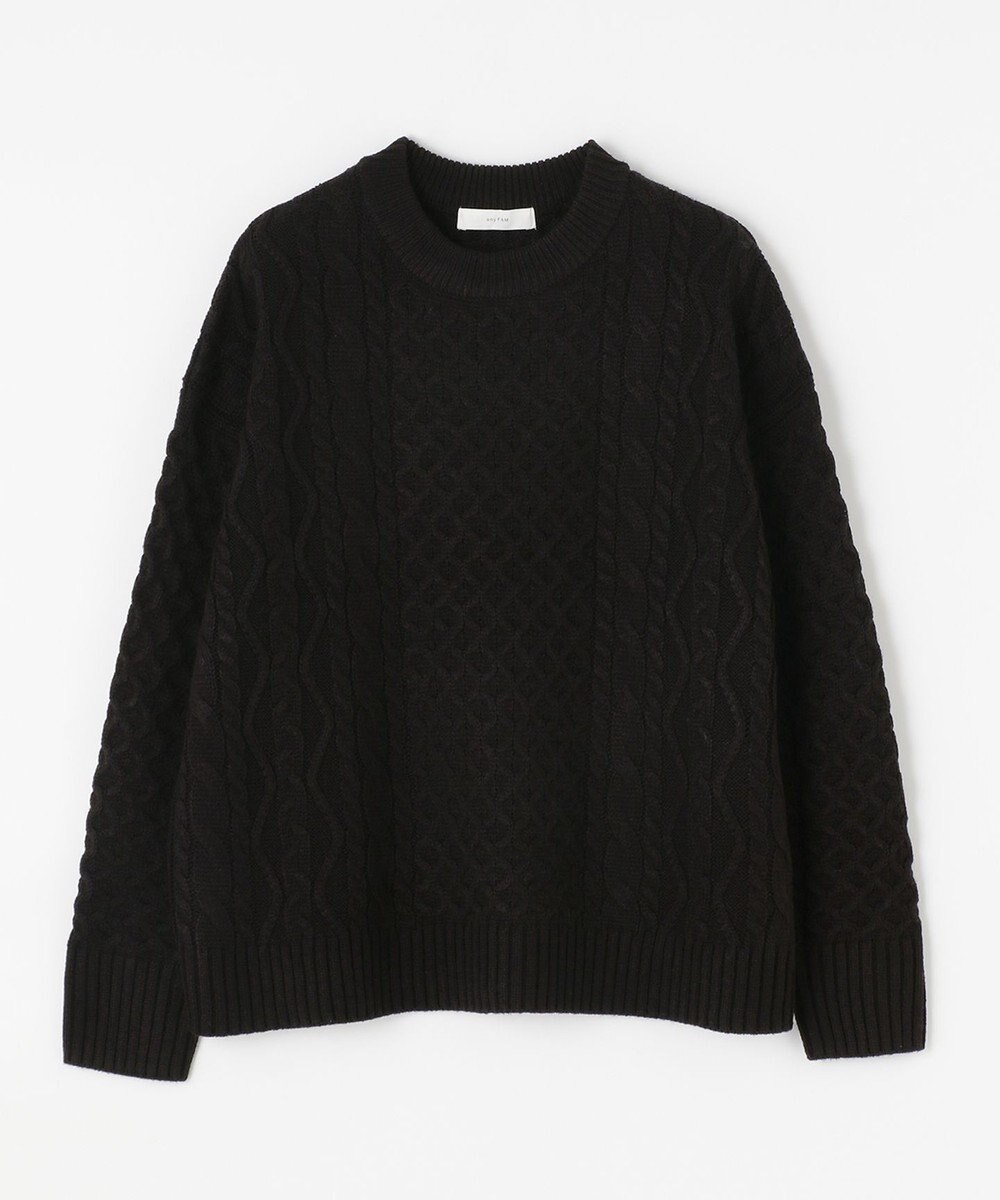 ANY L 【洗濯機可】ソフトタッチケーブルニット 