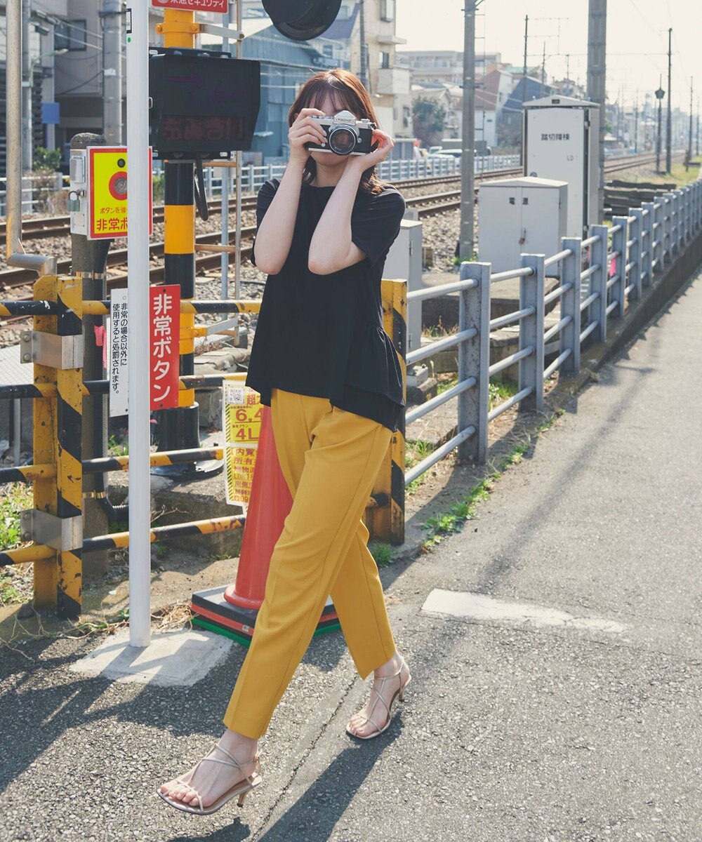 Feroux 【UVケア】バックペプラムチュニック Tシャツ 