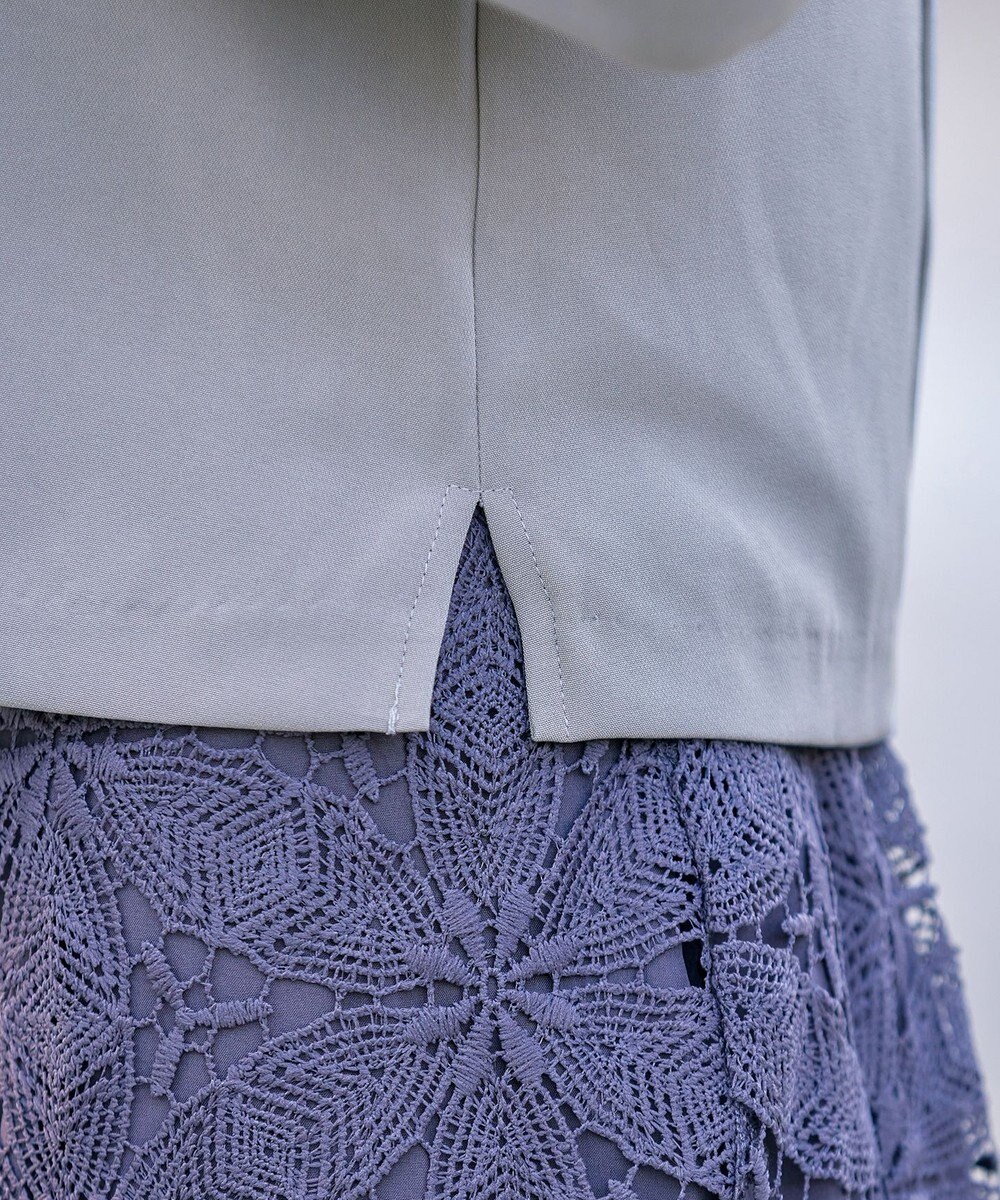 Tiaclasse L 【ダブルストレッチ】【洗える】タックパフ袖ブラウス 