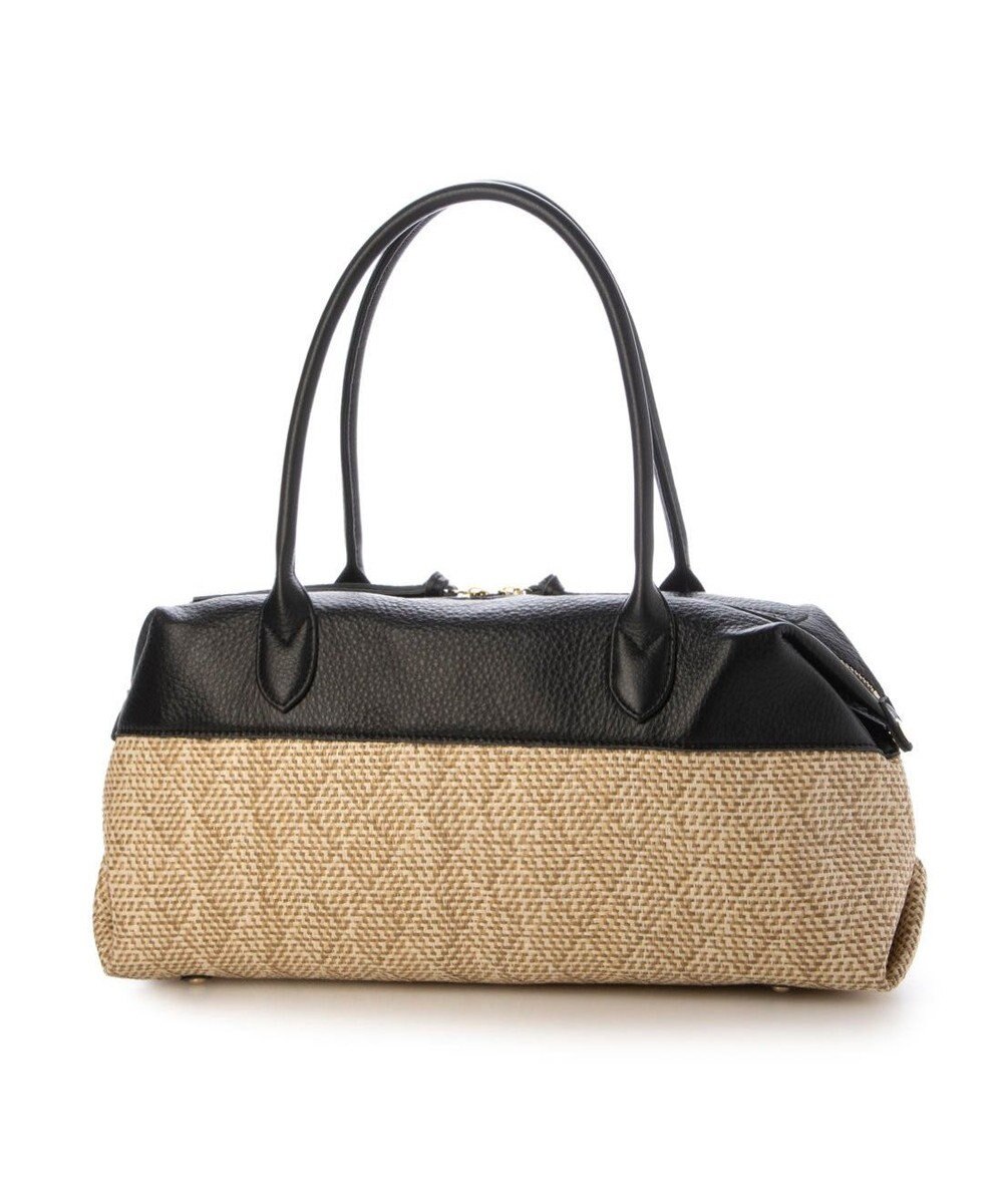 UNBILLION ペルケ perche / 雑材風×牛革付属横長ボストン 