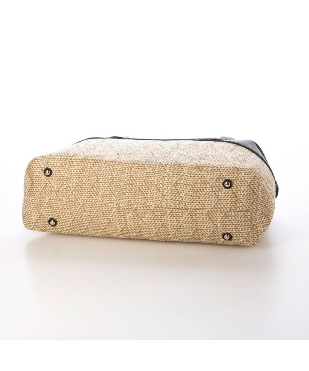 UNBILLION ペルケ perche / 雑材風×牛革付属横長ボストン 