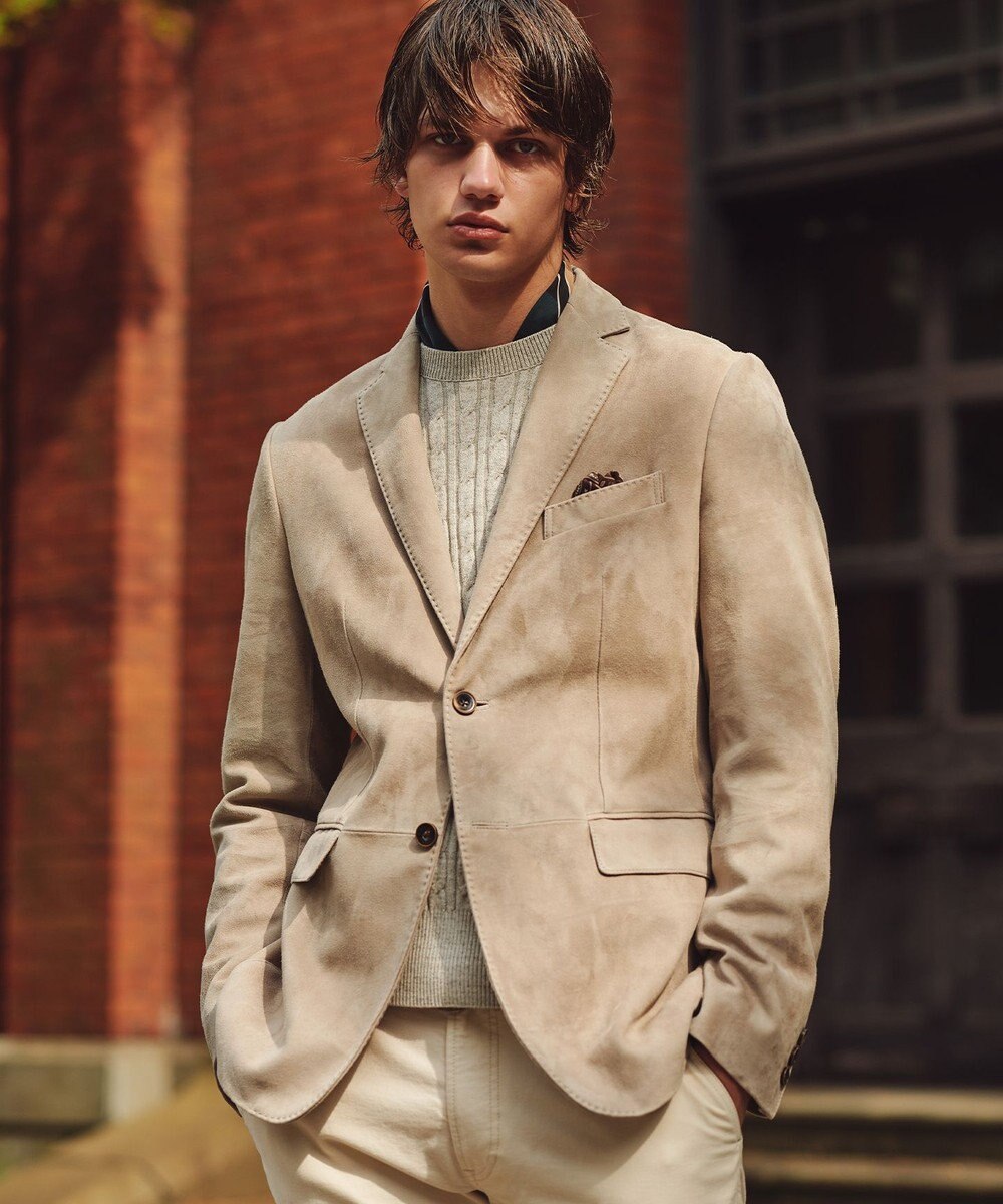 JOSEPH ABBOUD 【やぎ革ゴートスウェード/軽量/ソフト/ストレッチ】ゴートスウェード ジャケット 