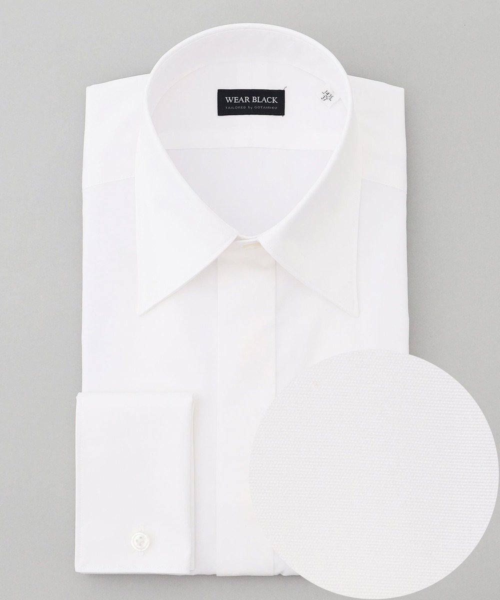 GOTAIRIKU 【WEAR BLACK】レギュラーカラー ダブルカフス ドレスシャツ ホワイト系