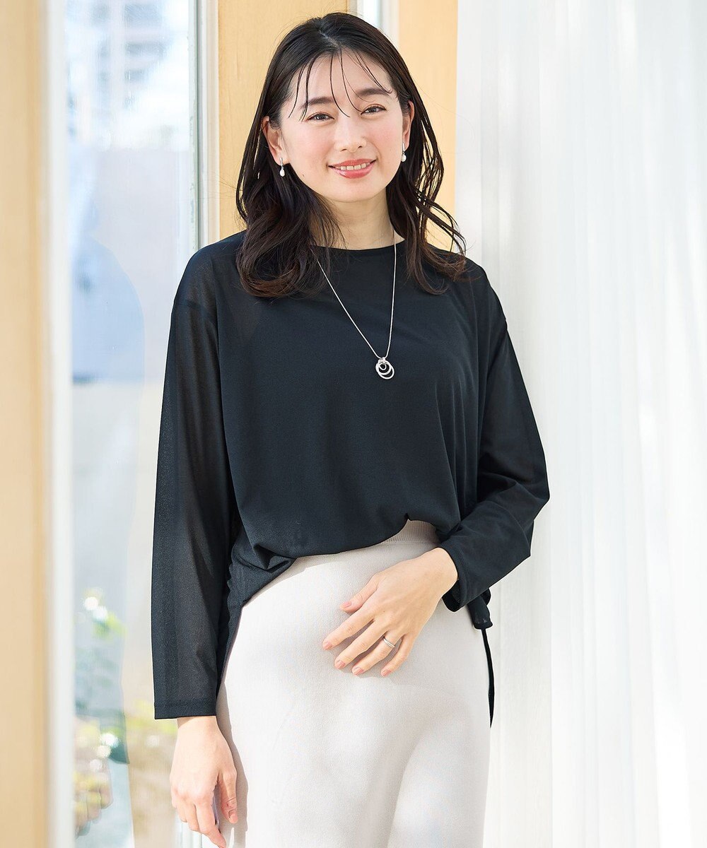 ANY シア―ラウンドネックTシャツ 