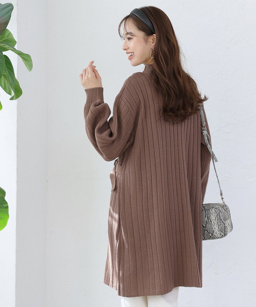 Tiaclasse アラン柄ニットチュニックワンピース 