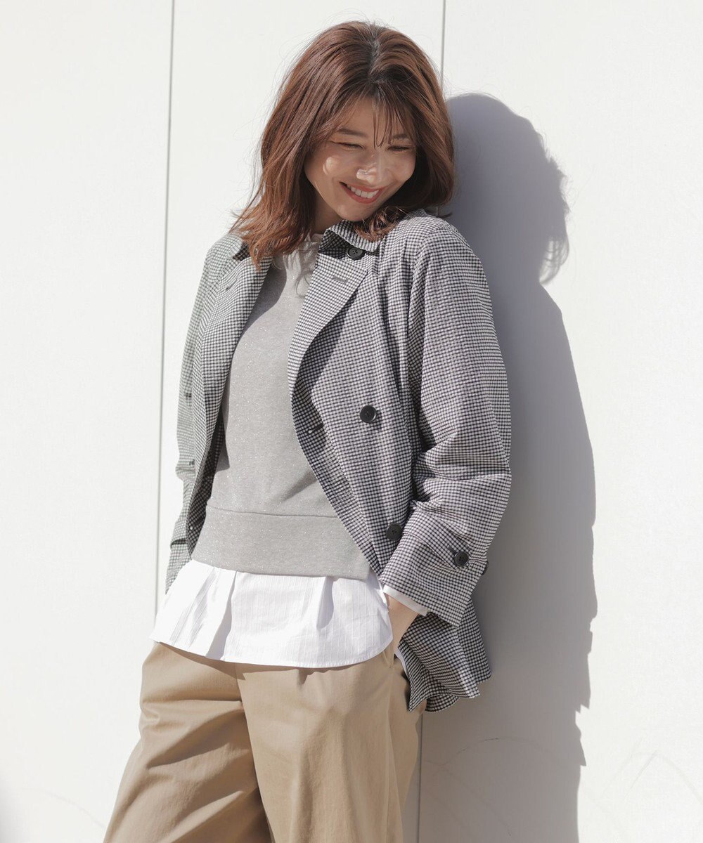 J.PRESS LADIES S 【洗える】BEZコットンナイロン ストライプ ピンタック ブラウス 