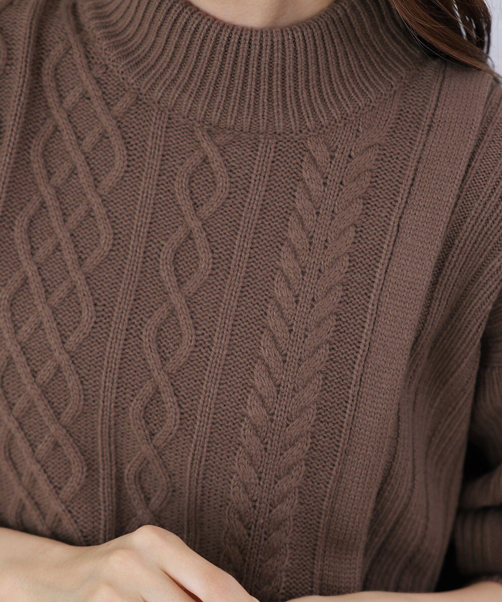 Tiaclasse アラン柄ニットチュニックワンピース 