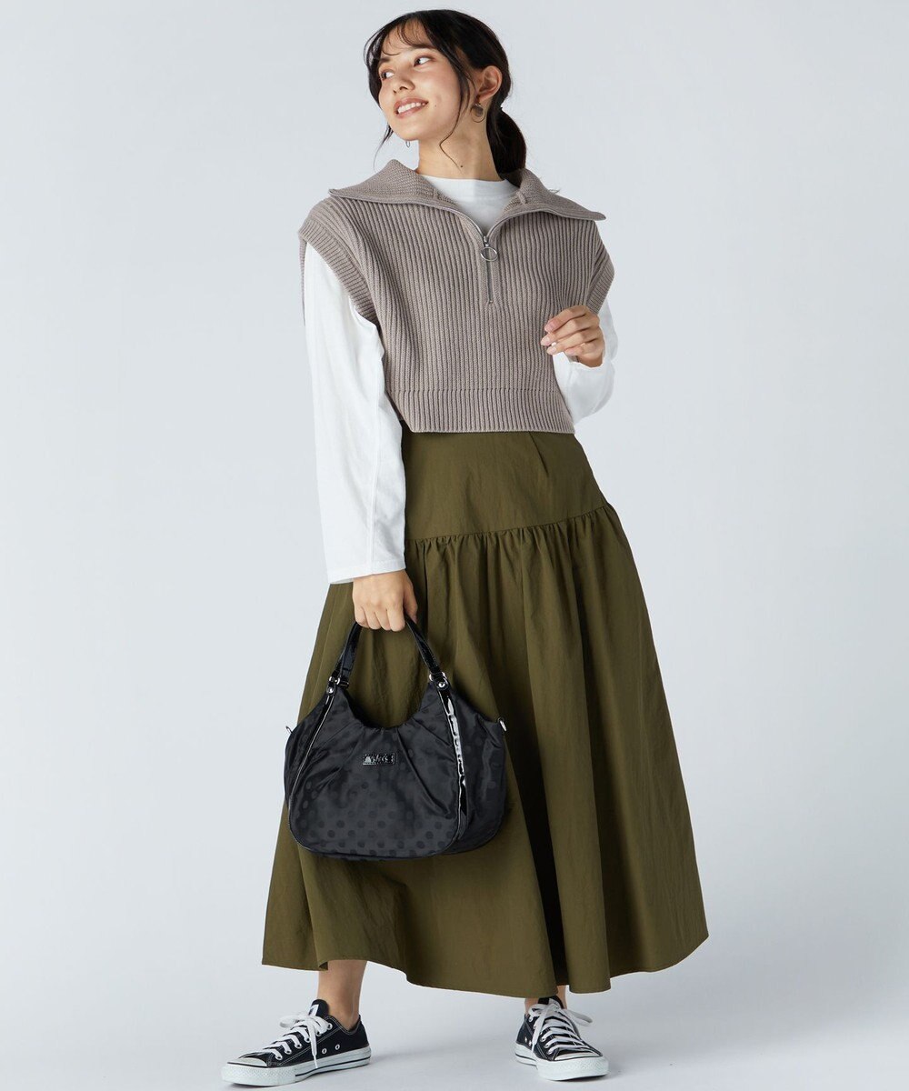 Y'SACCS ドット柄ジャガードエナメルアクセント2wayトート 