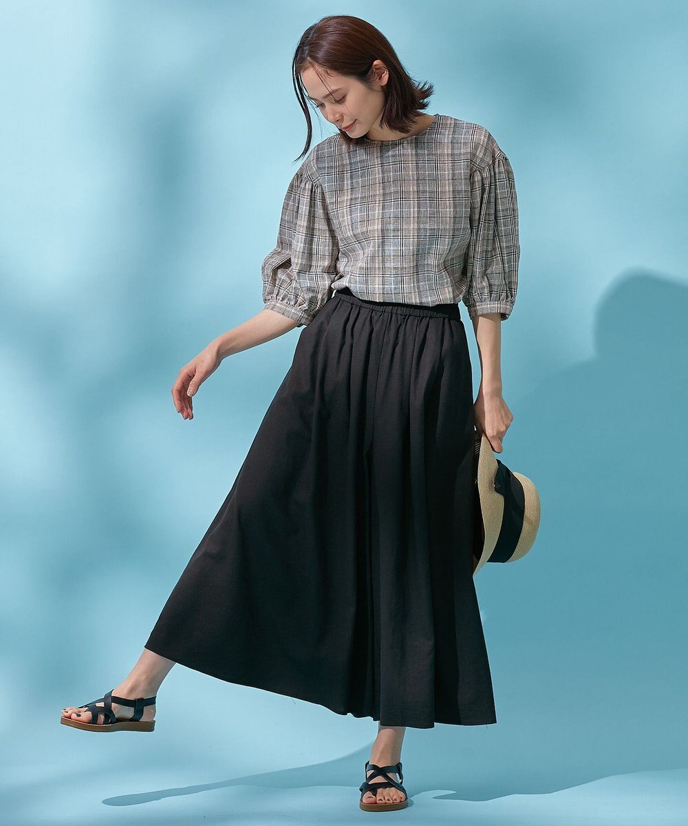 ANY 【ウエストゴム/接触冷感/UVケア】清涼リネンスカーチョ 