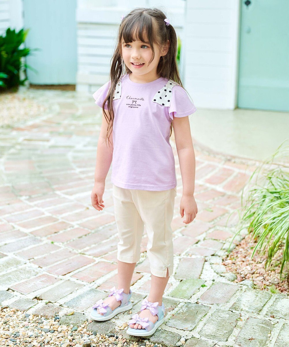 ANY KIDS ひんやりクール 肩リボンTシャツ 