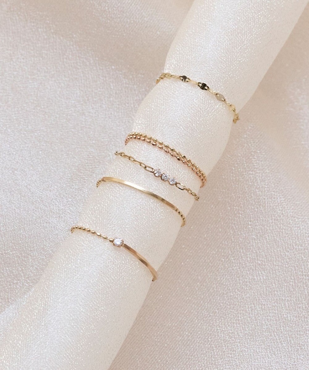 Phoebe 【K10】カットボールチェーンリング　ゴールド 3号/7号/11号/13号/BOXつき 